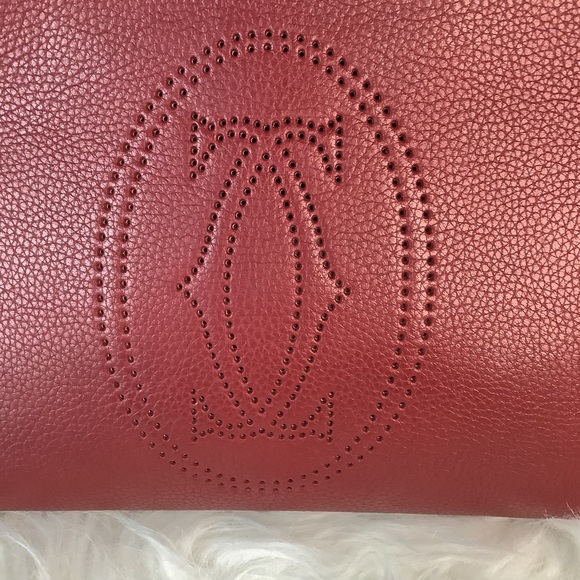 📛SOLD ON E..Y📛 🛍 CLASSIC CARTIER Burgundy Leather Marcello de Cartier Handbag - Picture 3 of 15